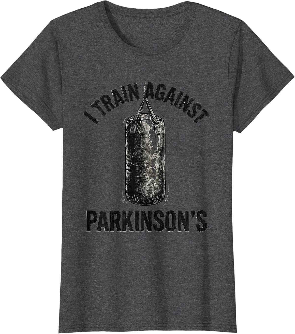 Women's I Train Against Parkinson's Boxing Fitness Class Pride T-Shirt - Dark Heather Grey