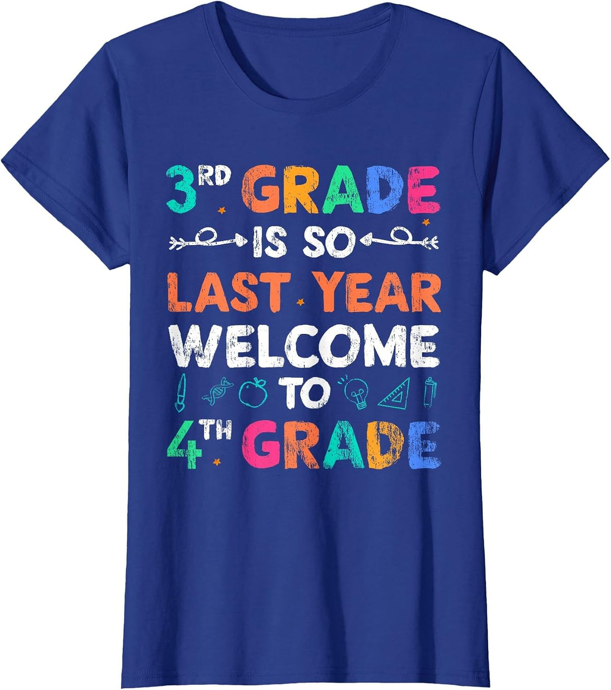 3rd Grade is So Last Year Welcome to 4th Grade T-Shirt - Royal Blue