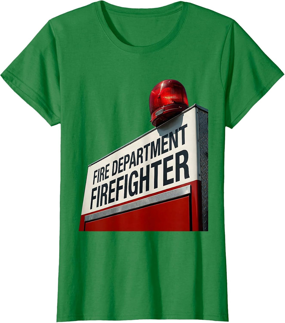 Women's FIRE DEPARTMENT FIREFIGHTER Constructivist Fireman Pride T-Shirt - Kelly Green