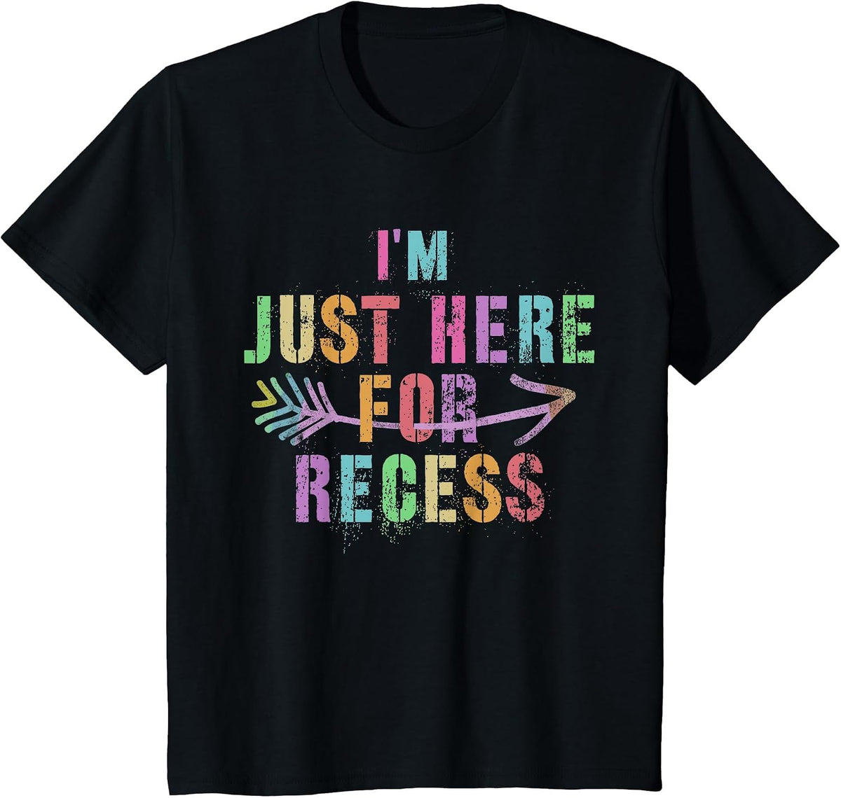 I'm JUST HERE for Recess Cafeteria Sarcasm Funny Lunch Lady T-Shirt - Black