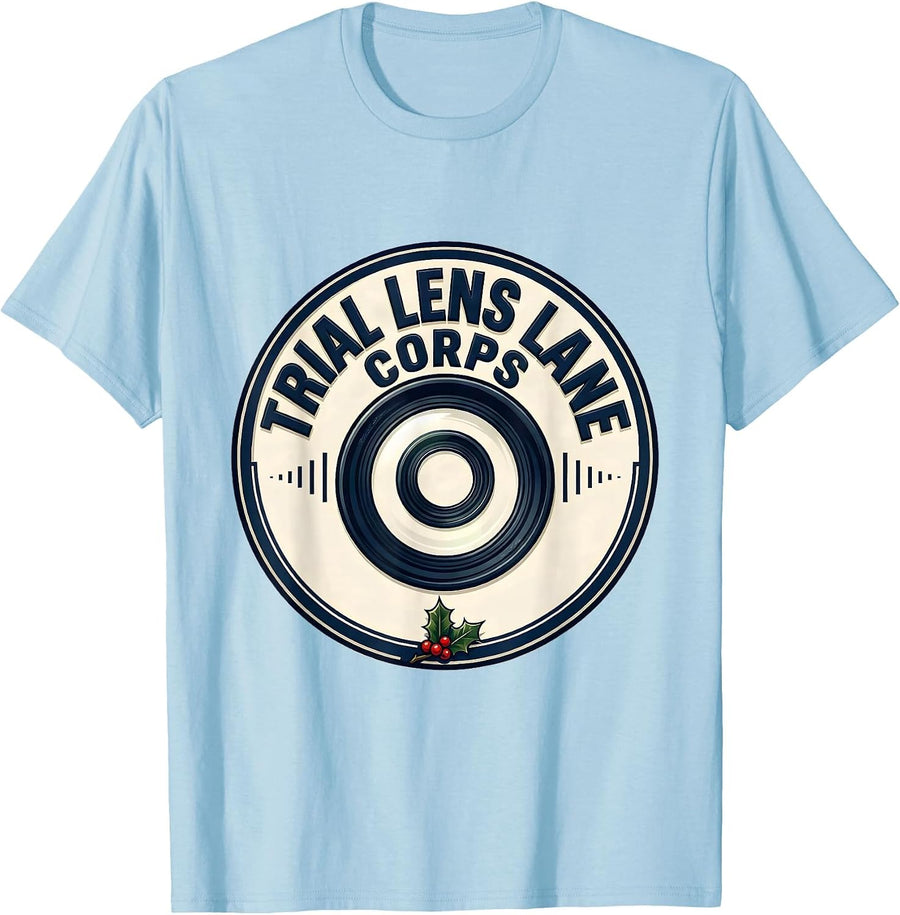Men's Trial Lens Lane Corps Funny Optometrist Eye Doctor Christmas T-Shirt - Baby Blue