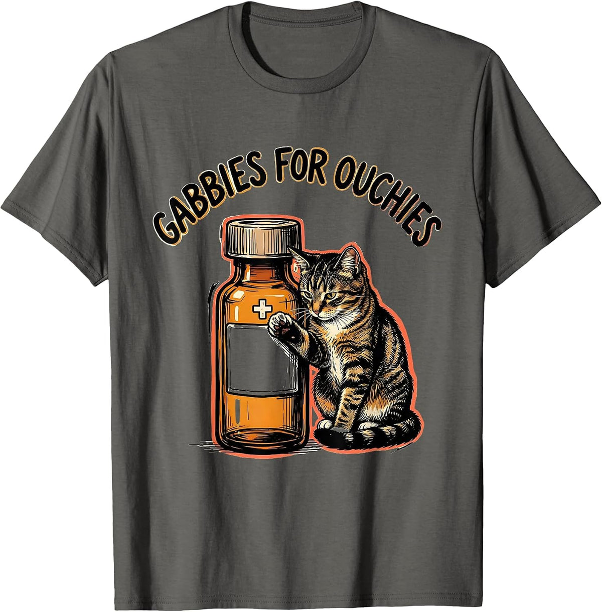 Men's Gabbies For Ouchies Funny Vet Tech Veterinary Medicine T-Shirt - Asphalt Grey