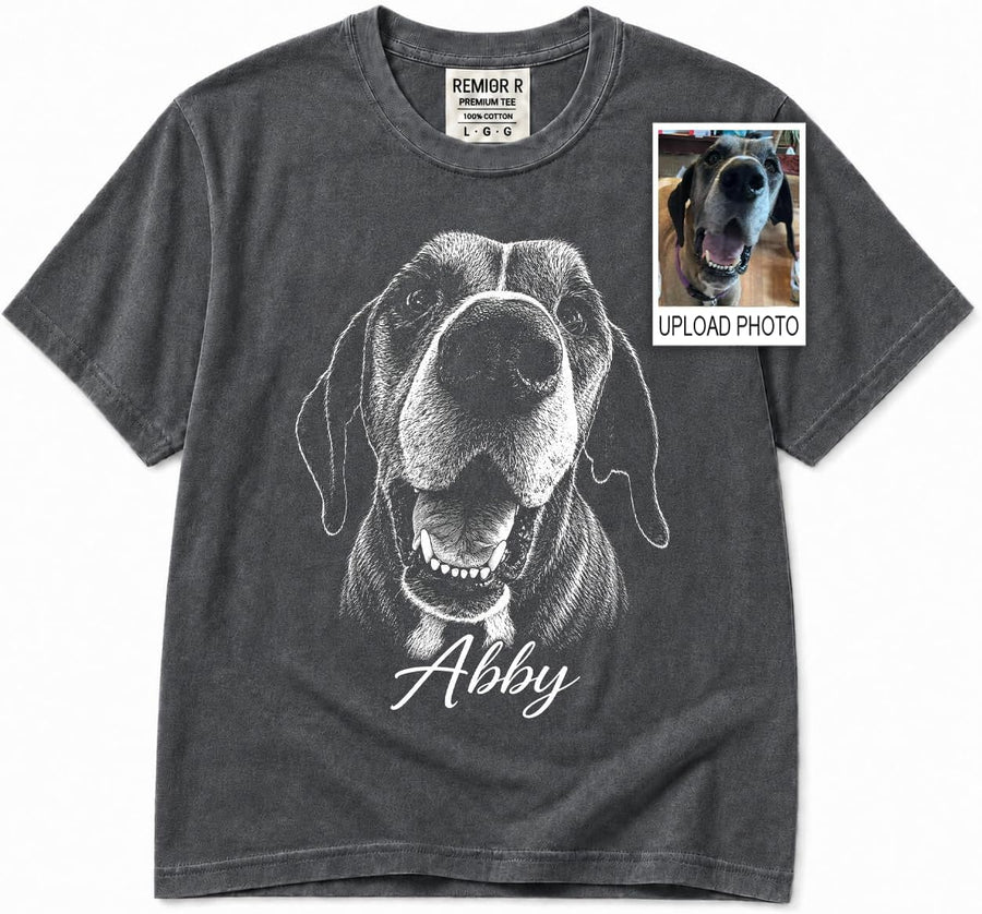 Personalized Great Dane Shirt from Photo, Custom Dog Portrait T-Shirt with Name, Great Dane Mom Dad Gift, Pet Owner Memorial