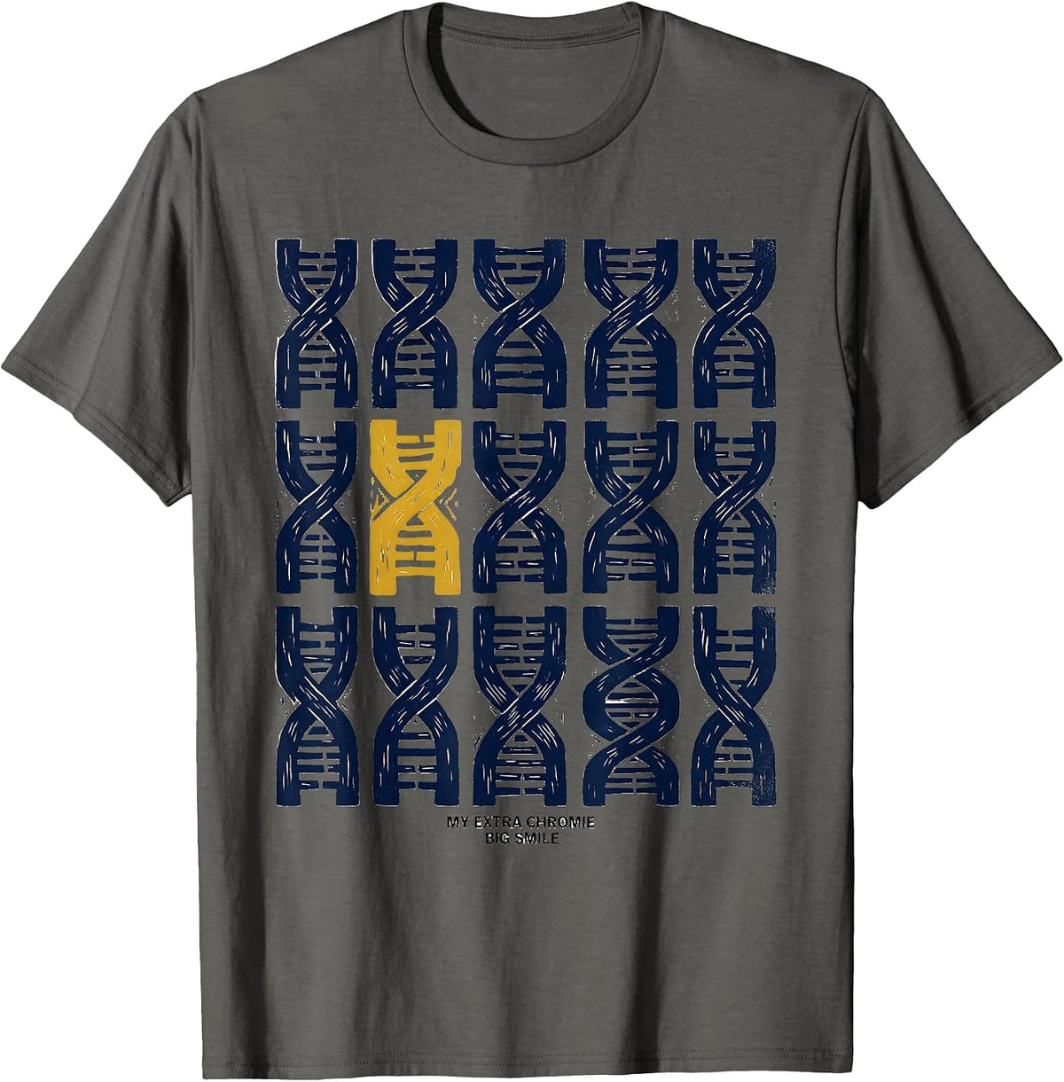 Men's My Extra Chromie, Big Smile Funny Down Syndrome Awareness T-Shirt - Asphalt Grey
