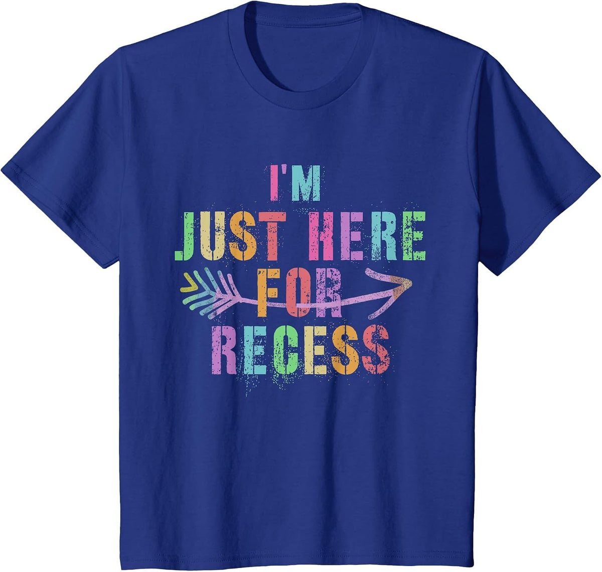 I'm JUST HERE for Recess Cafeteria Sarcasm Funny Lunch Lady T-Shirt - Royal Blue