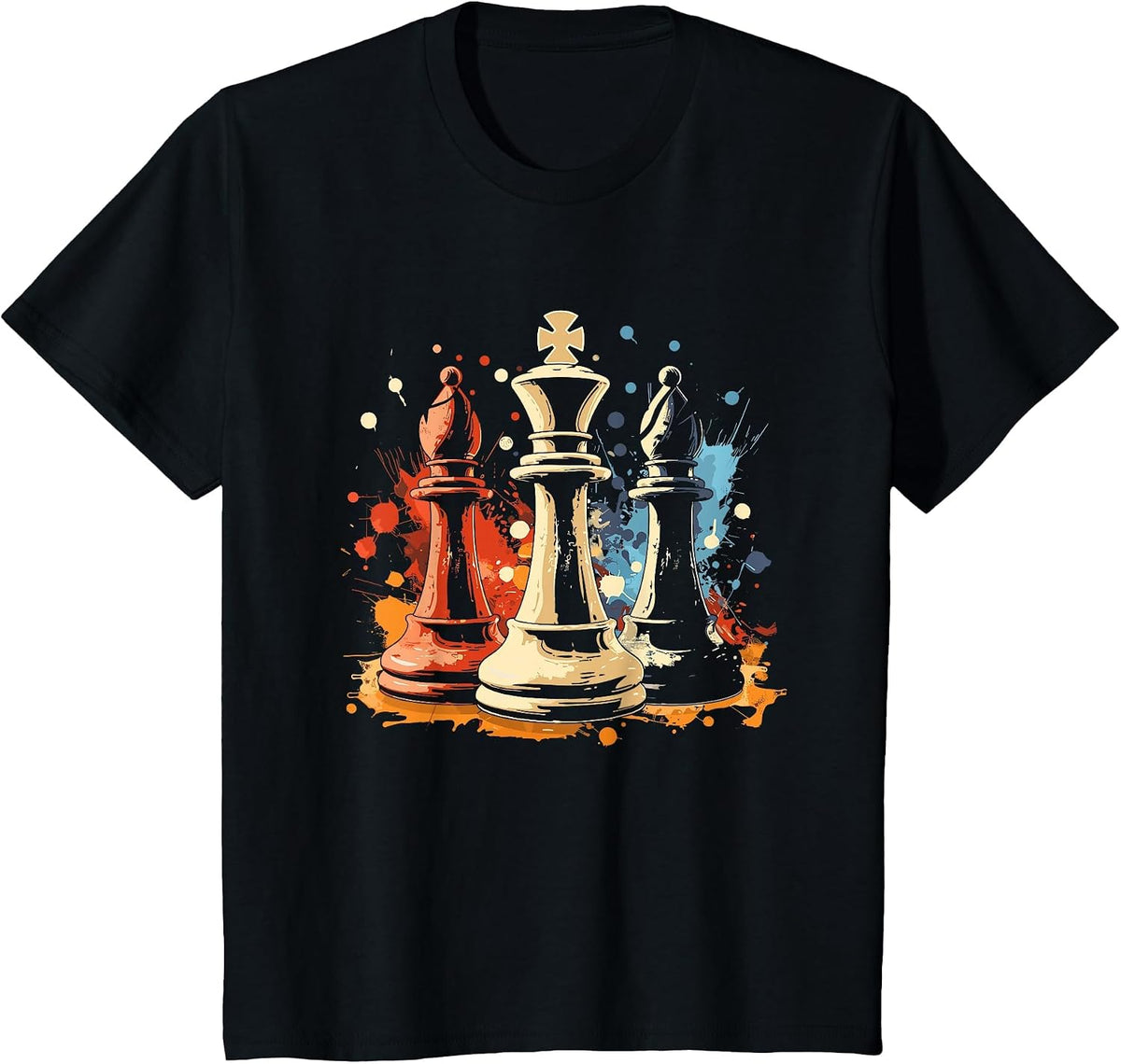 Chess Bishop and King Graffiti T-Shirt - Black