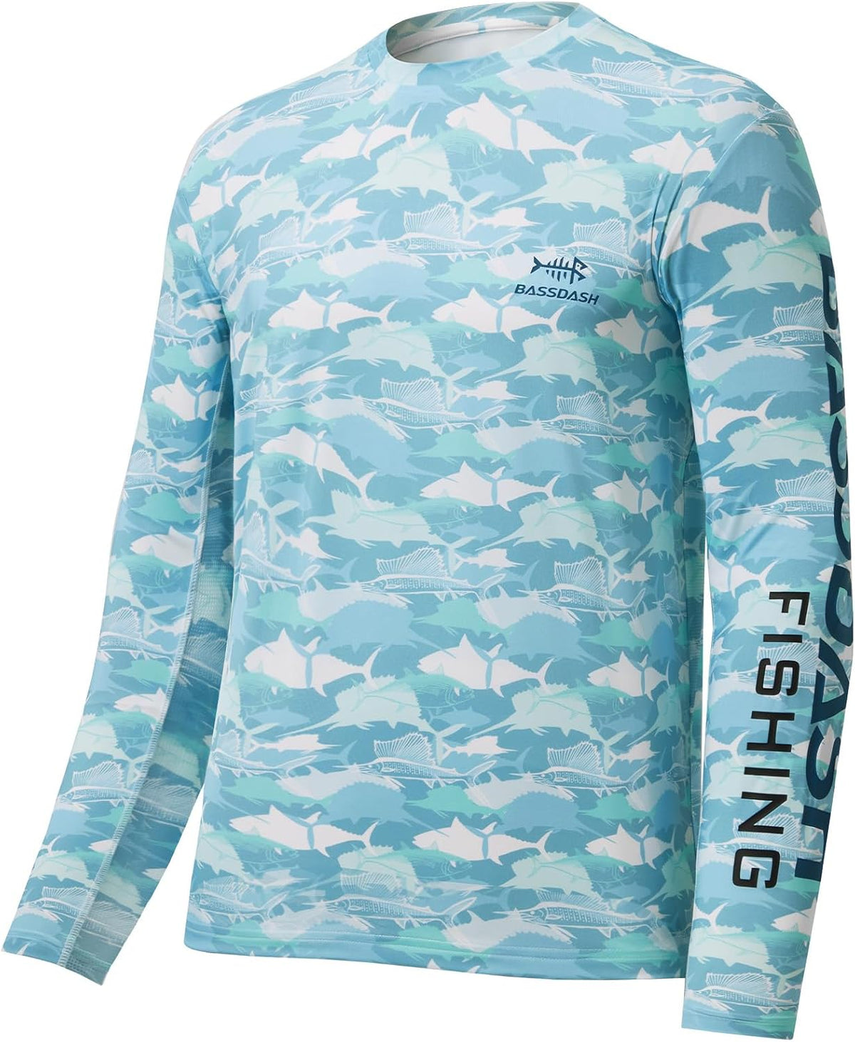 BASSDASH Men’s Camo Fishing Shirts UPF 50+ Long Sleeve Quick Dry Lightweight T-Shirts for Outdoor Hiking Kayaking FS37M -