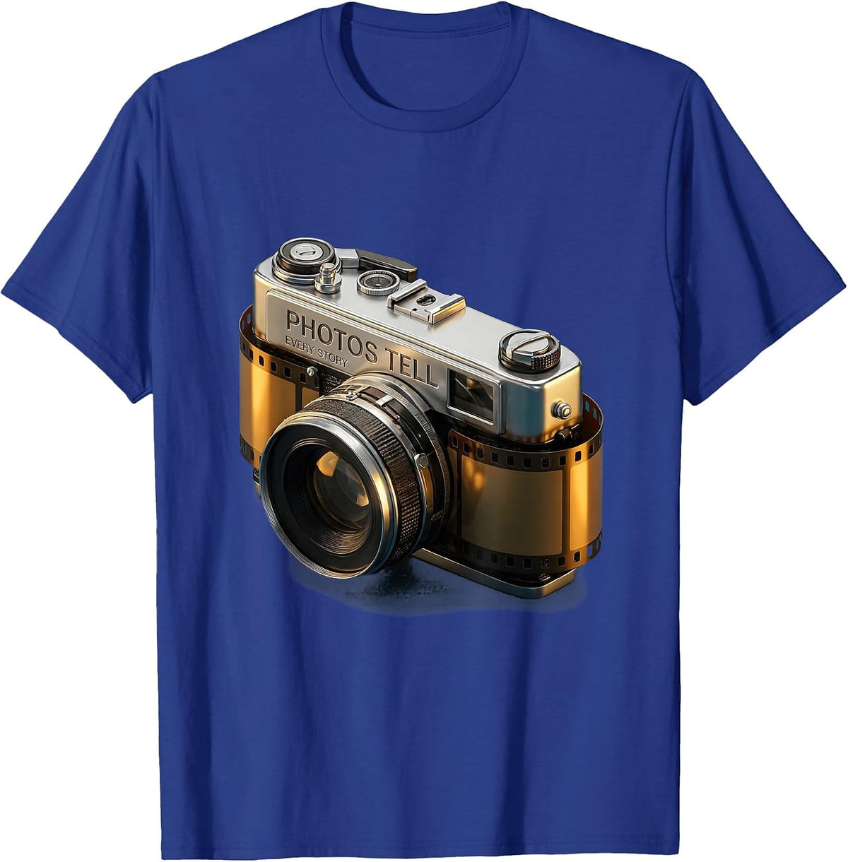 Photos Tell Every Story Photography Design T-Shirt - Royal Blue