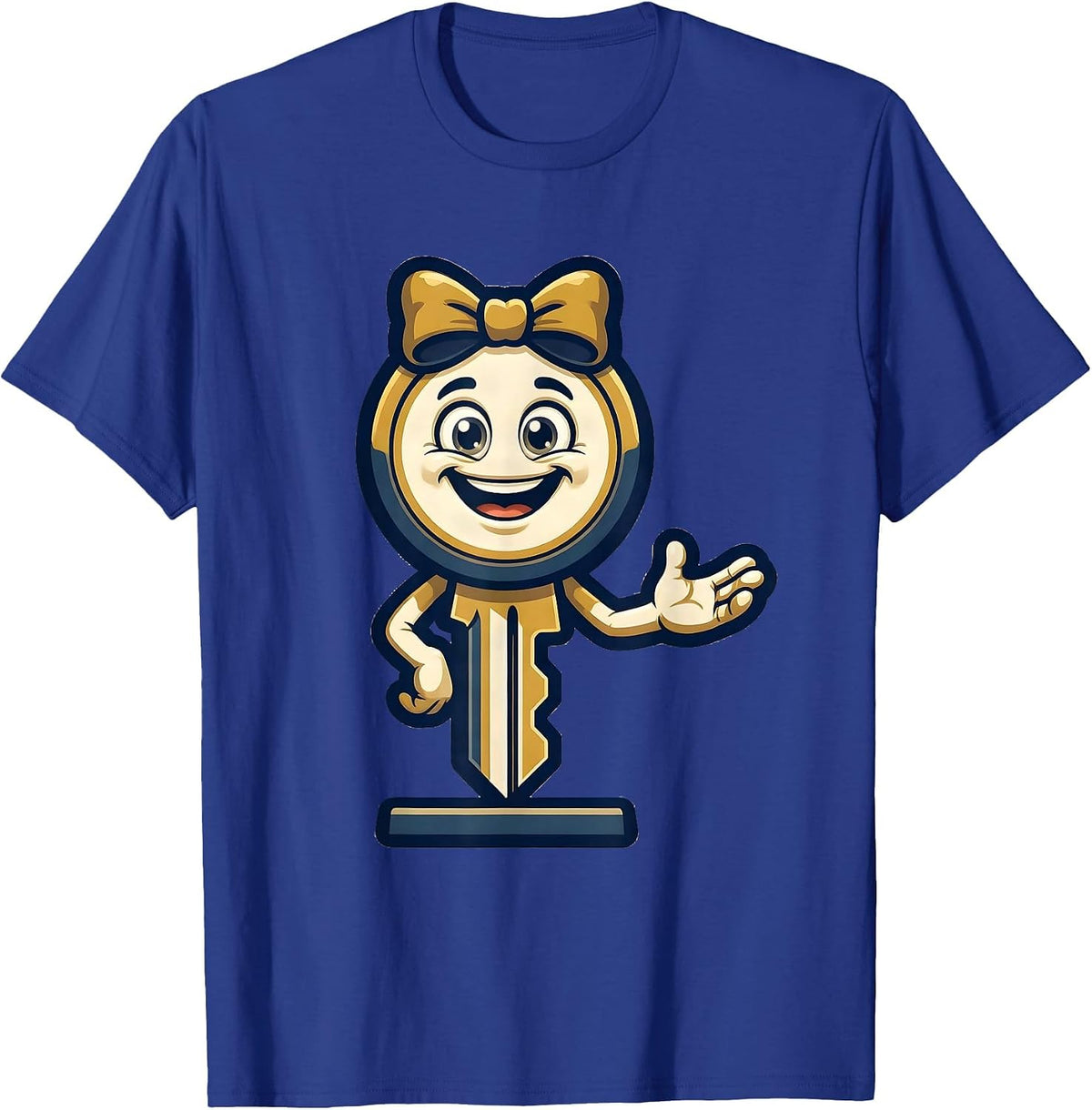 Key-Shaped Realtor Mascot Funny Real Estate Agent Gift T-Shirt - Royal Blue