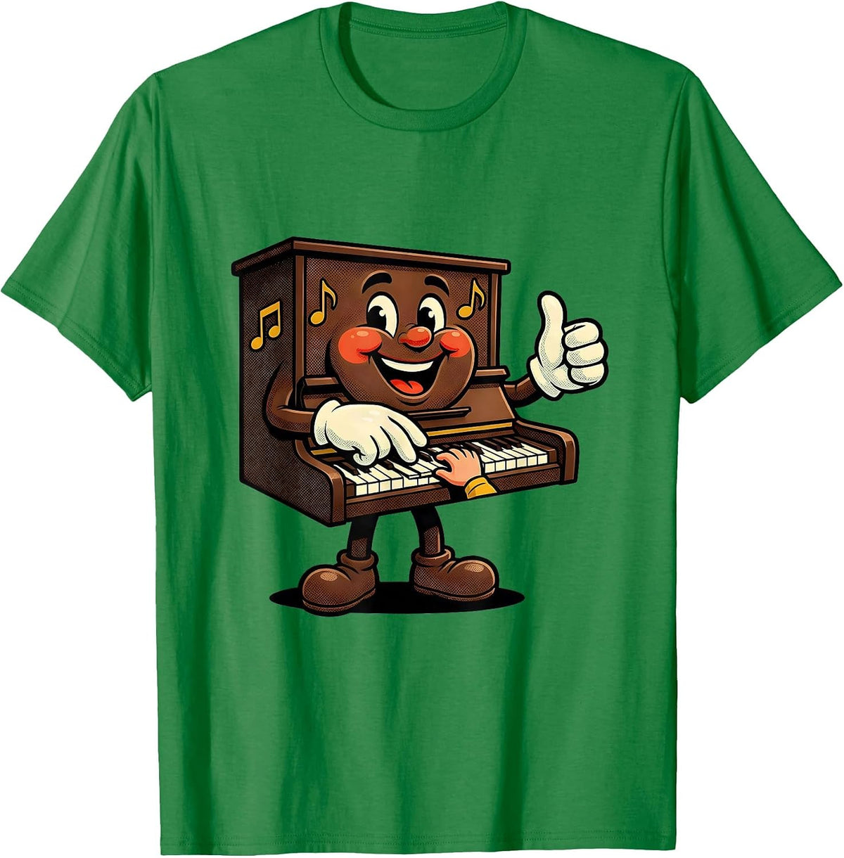 Men's Music Teacher Piano Lesson Graphic Gift T-Shirt - Kelly Green