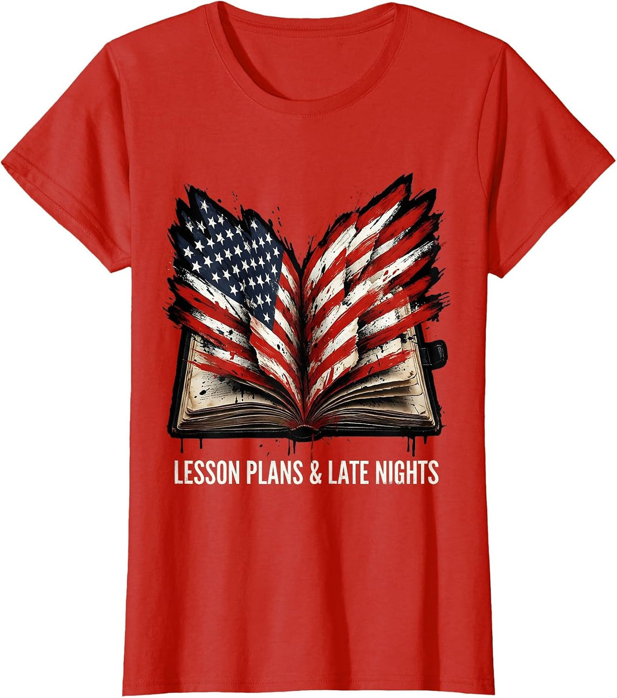 Lesson Plans and Late Nights 5th Grade Teacher T-Shirt - Red