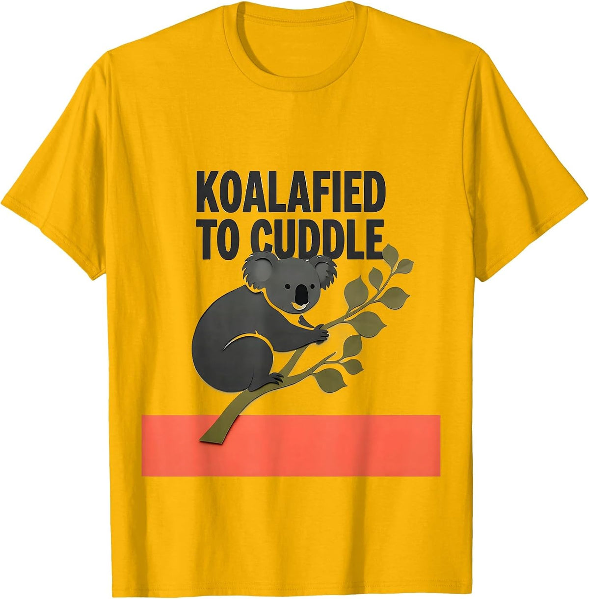 Koalafied To Cuddle Midcentury Modern Cute Koala Lover Humor T-Shirt - Golden Yellow