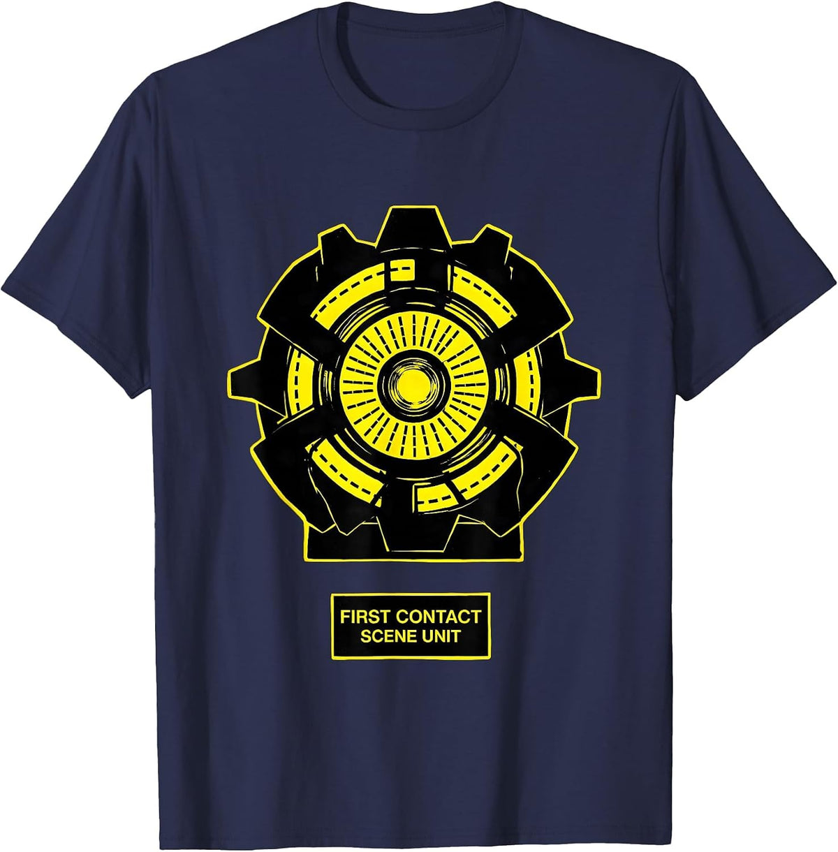 Men's First Contact Scene Unit Funny EMT Paramedic EMS Gift T-Shirt - Navy Blue