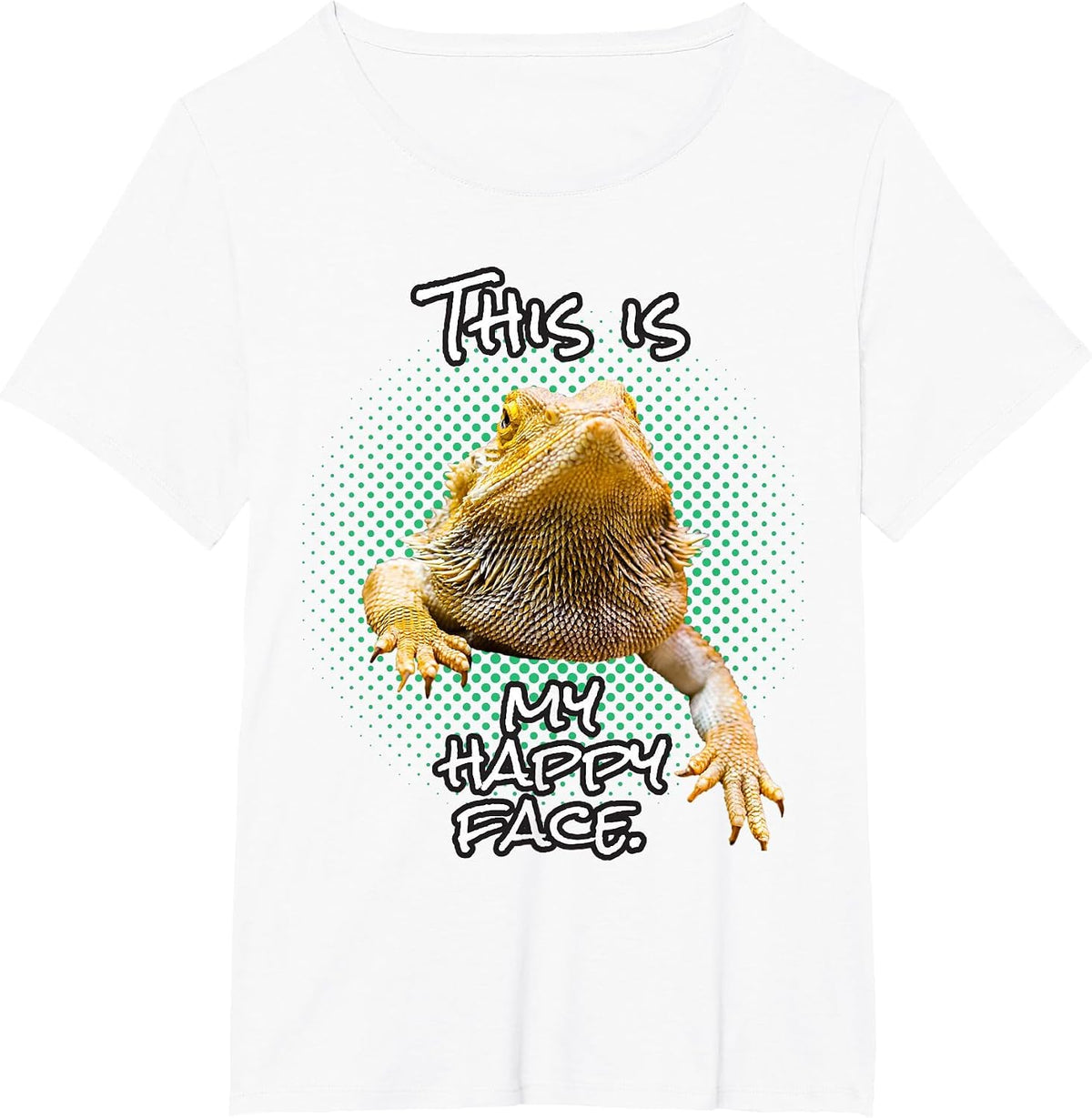 This is My Happy Face Bearded Dragon Funny Reptile T-Shirt - White
