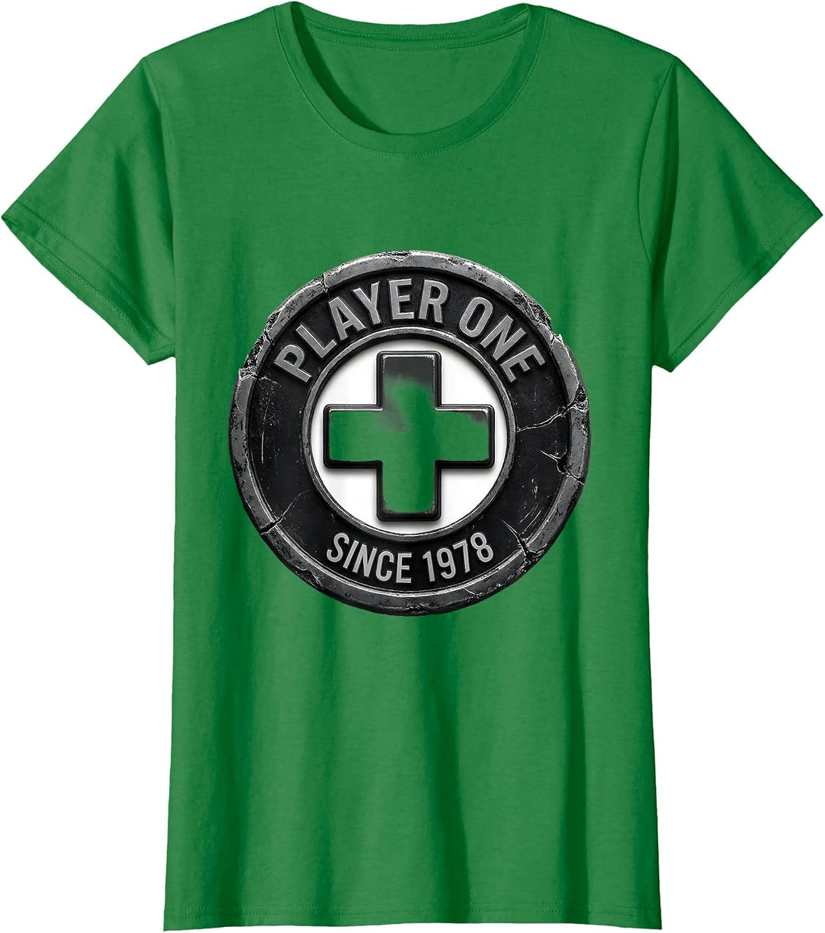 Women's Player One Since 1978 Vintage Gamer Birthday Gift 21 Year T-Shirt - Kelly Green