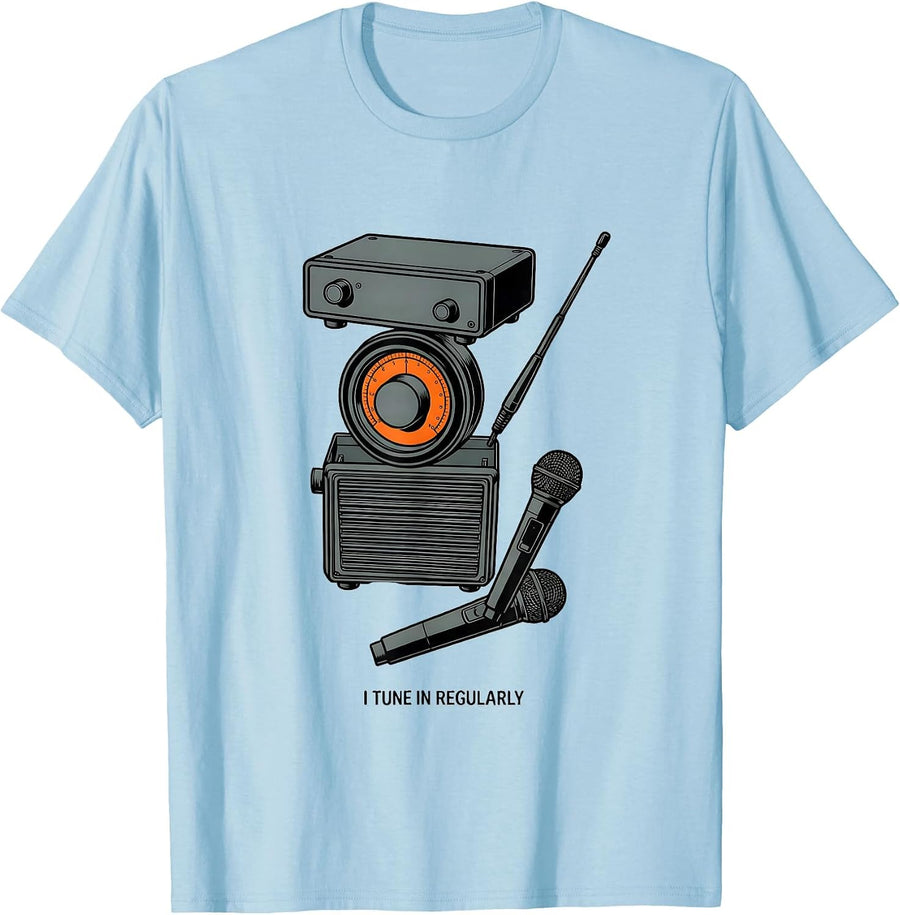 Men's I Tune In Regularly Funny Ham Radio Operator Hobbyist Gift T-Shirt - Baby Blue