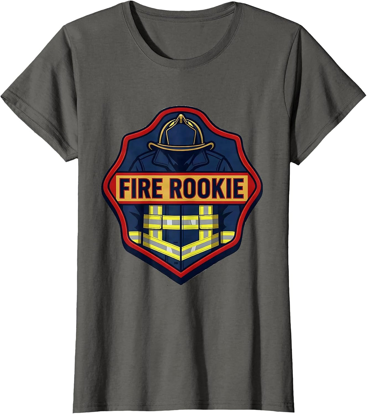 Women's Fire Rookie Sports Firefighter Humor Occupational Pride T-Shirt - Asphalt Grey