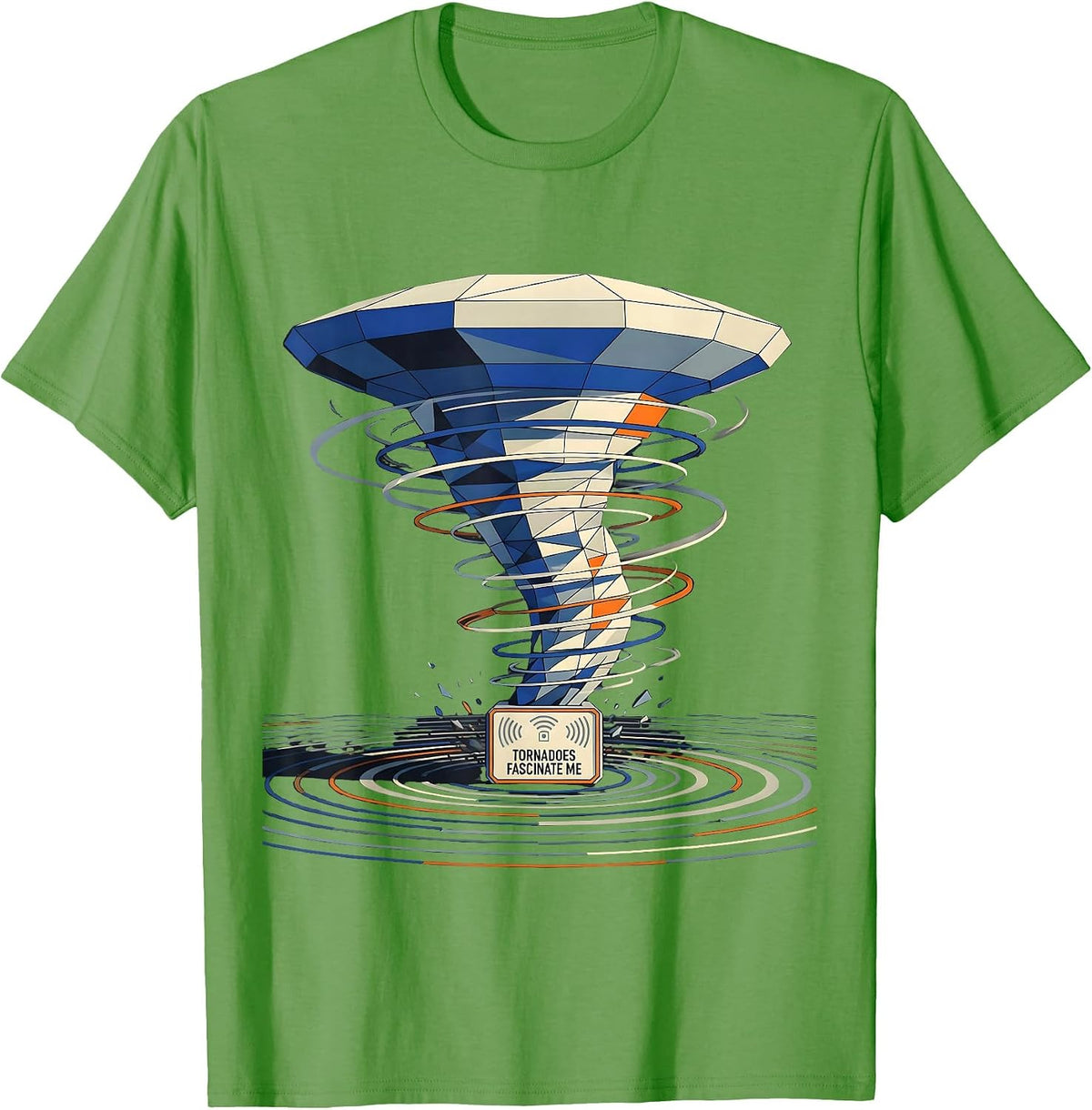 Men's Tornadoes Fascinate Me Geometric Storm Chaser Meteorology T-Shirt - Grass Green