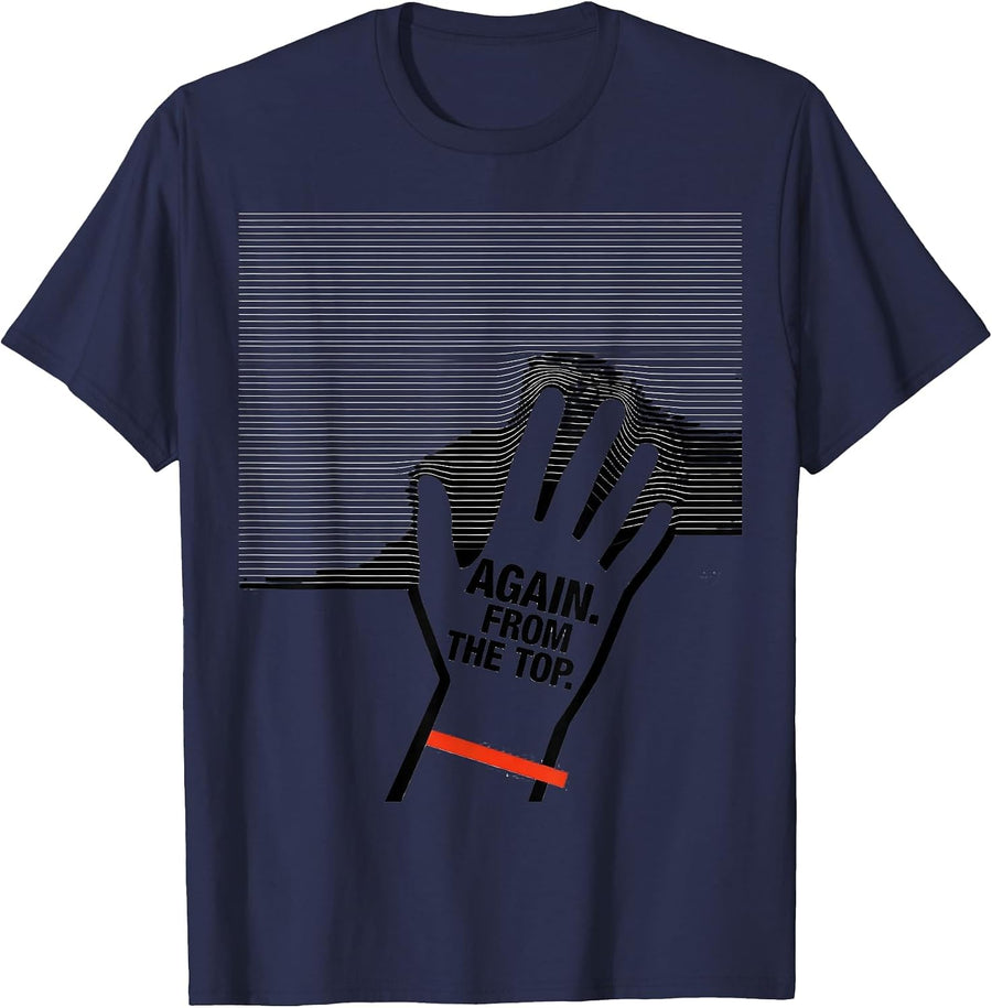 Again From The Top Music Teacher Appreciation Humor T-Shirt - Navy Blue