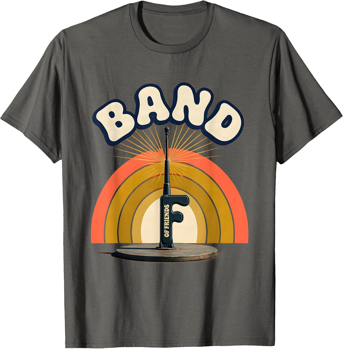 Band Of Friends Retro 70s Ham Radio Operator Nerdy Humor T-Shirt - Asphalt Grey