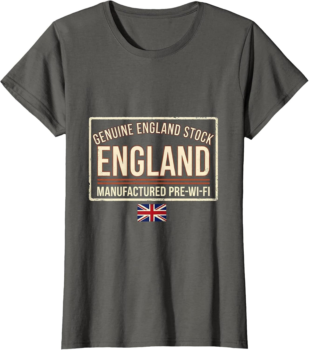 Women's Genuine England Stock Manufactured Pre-Wi-Fi Vintage T-Shirt - Asphalt Grey