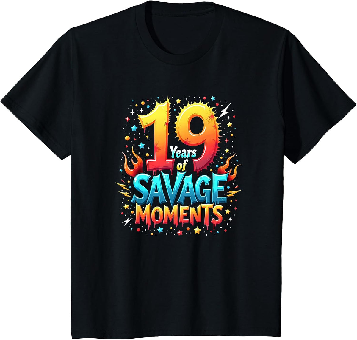 21 Year Old Gifts 19 Years of Savage Moments 21st Birthday Gift Celebration T-Shirt - Black