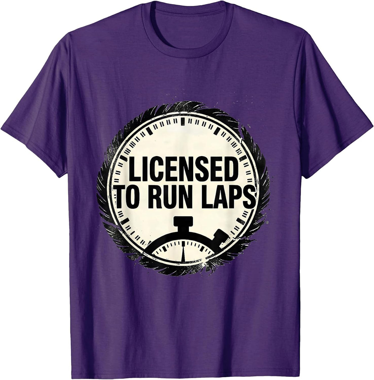 Men's Licensed To Run Laps Funny PE Teacher Back To School T-Shirt - Purple