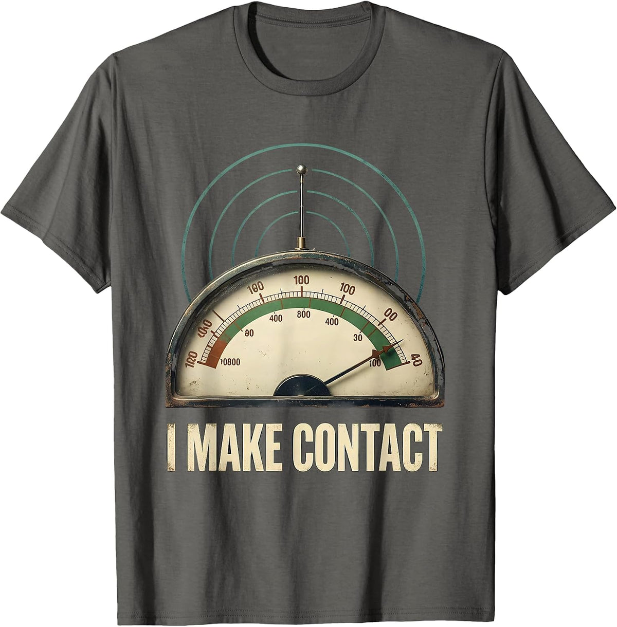 I Make Contact Vintage Ham Radio Operator Hobby Pride T-Shirt - Asphalt Grey