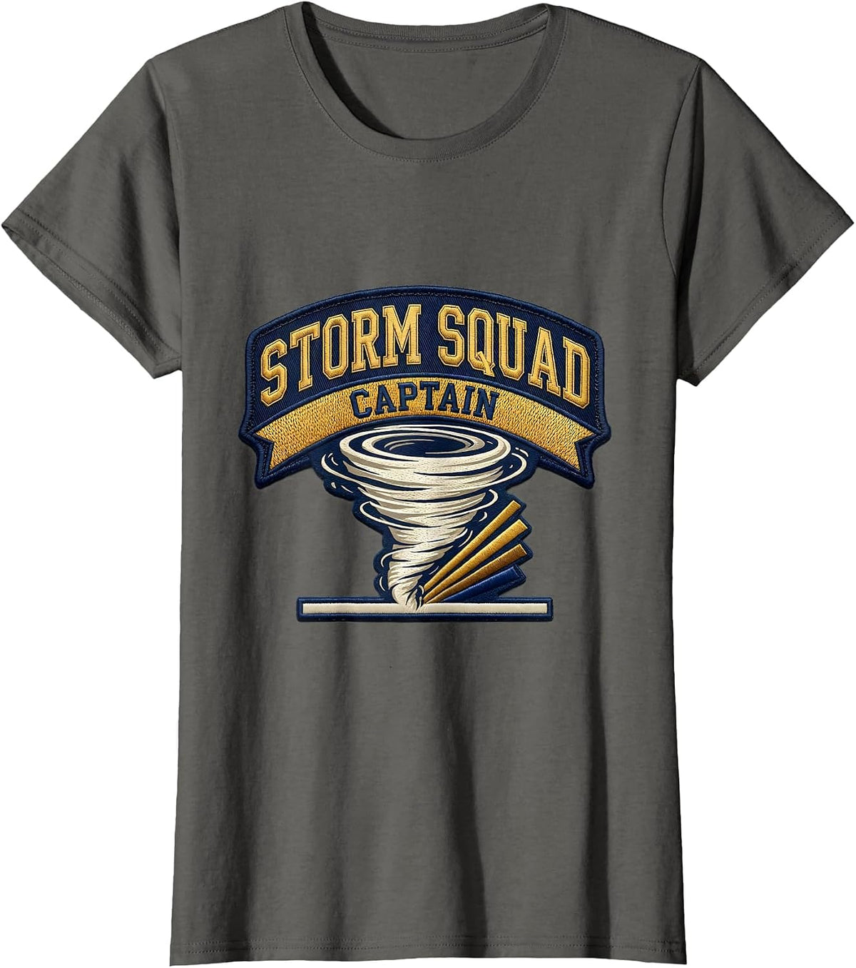 Women's Storm Squad Captain Sports Tornado Chaser Weather Enthusiast T-Shirt - Asphalt Grey