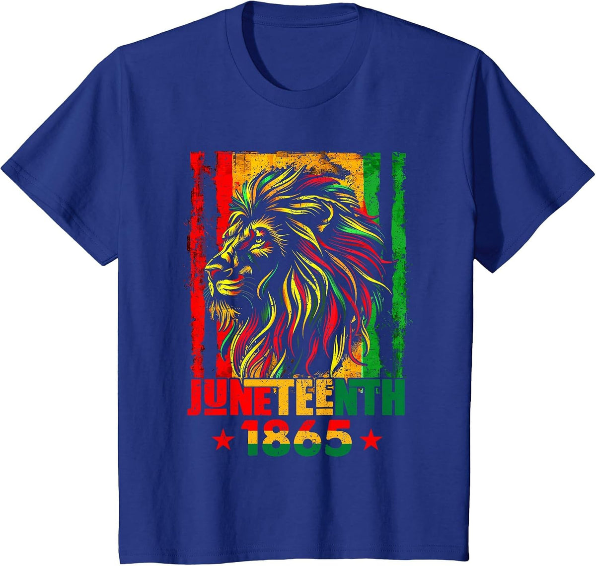 Juneteenth Lion Men Women African American Black History T-Shirt - Royal Blue