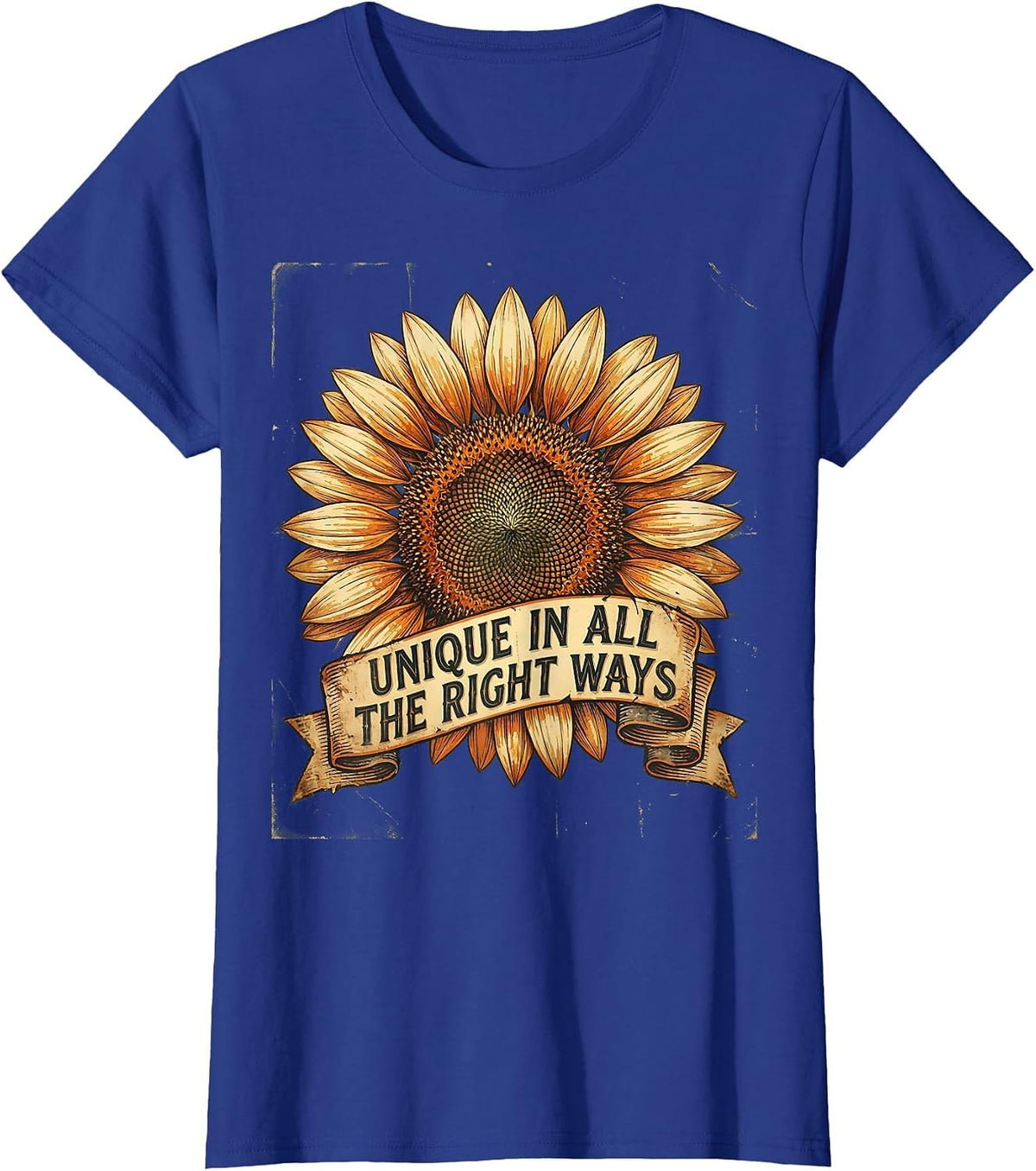 Women's Unique In All The Right Ways Down Syndrome Awareness T-Shirt - Royal Blue