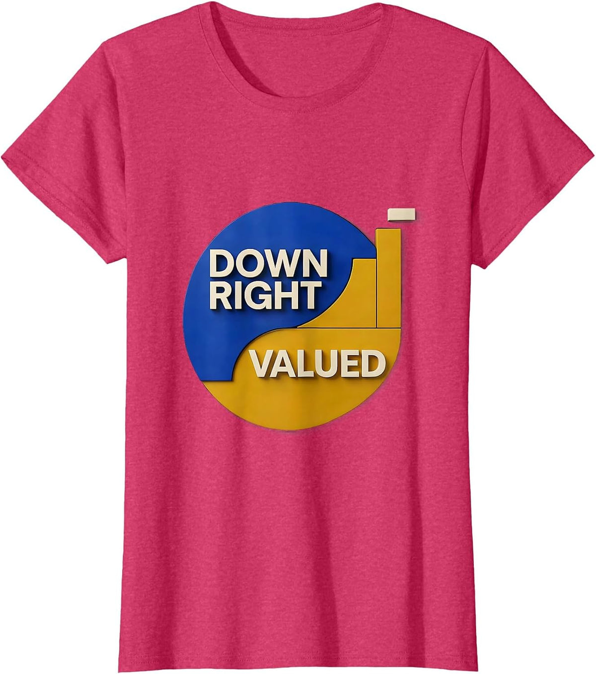 Women's Down Right Valued Midcentury Modern Down Syndrome Awareness T-Shirt - Red Heather