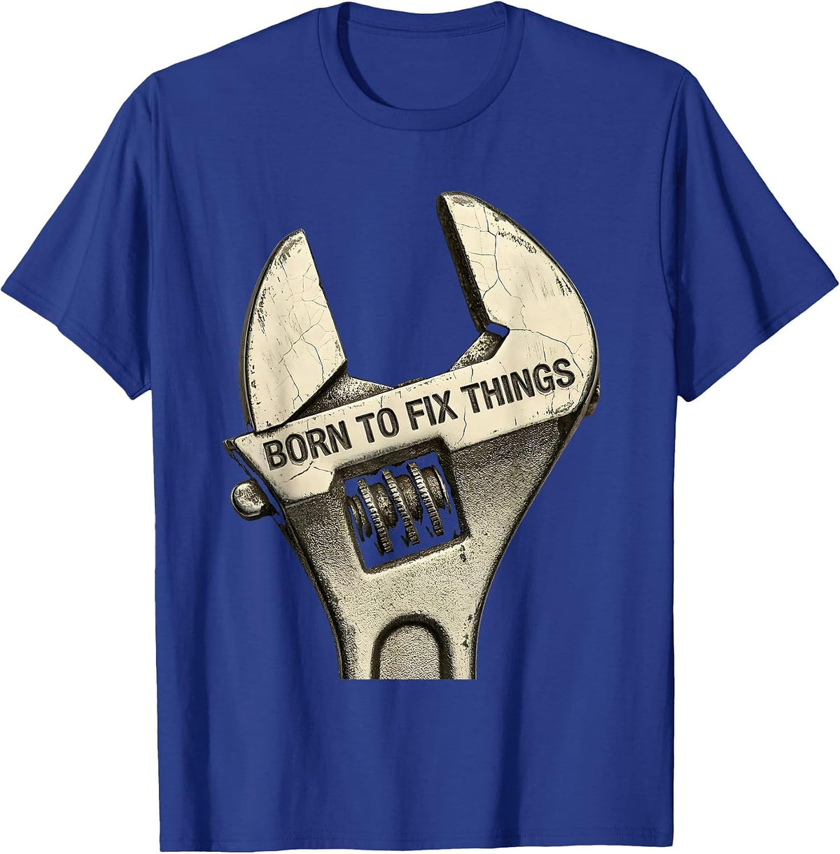 Born to Fix Things Mechanic Graphic Design T-Shirt - Royal Blue