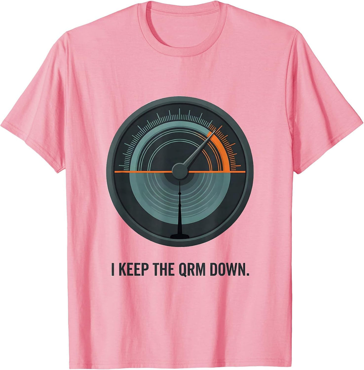 Men's I Keep The QRM Down Funny Ham Radio Operator Enthusiast T-Shirt - Pink
