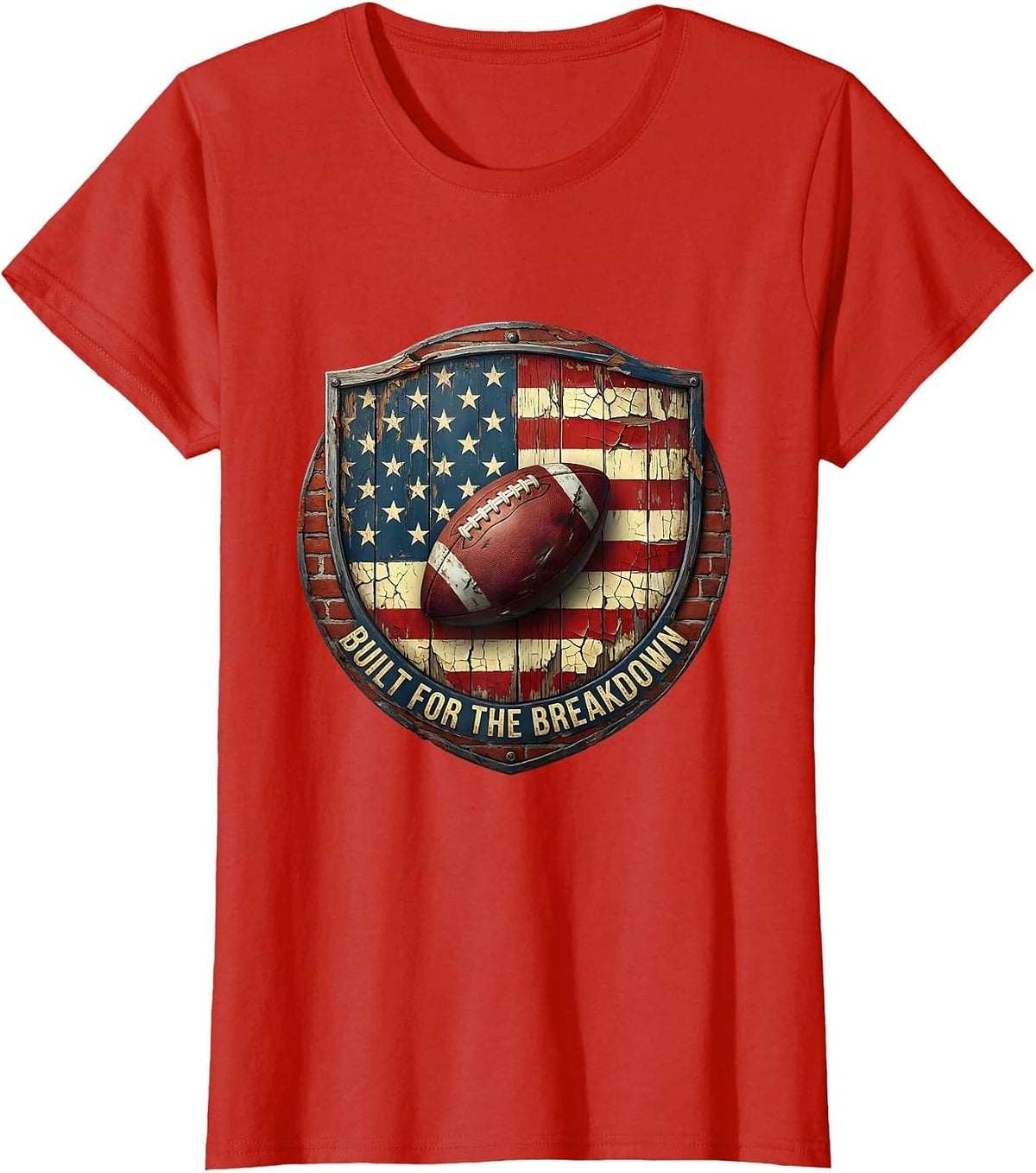 Built for the Breakdown Rugby Graphic Design T-Shirt - Red