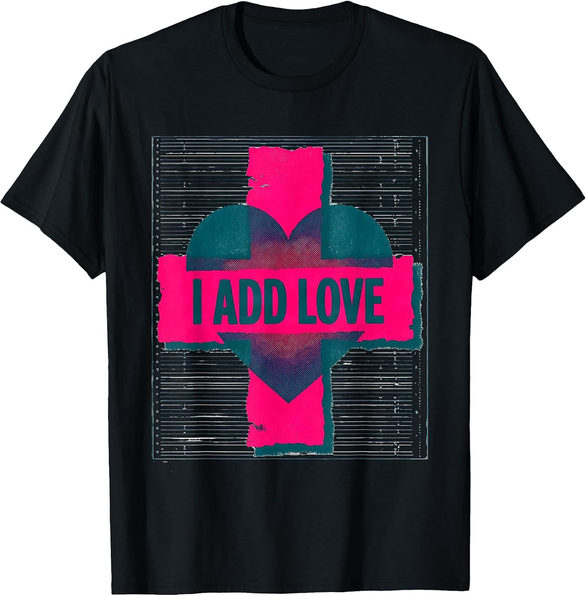 Men's I Add Love Funny Math Teacher Valentine Humor T-Shirt - Black