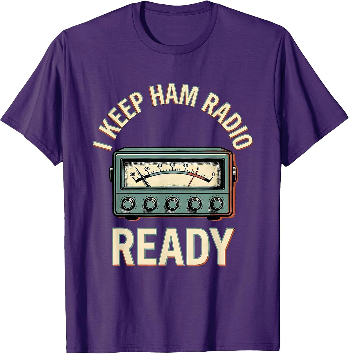 Men's I Keep Ham Radio Ready Funny Ham Radio Operator Hobbyist T-Shirt - Purple