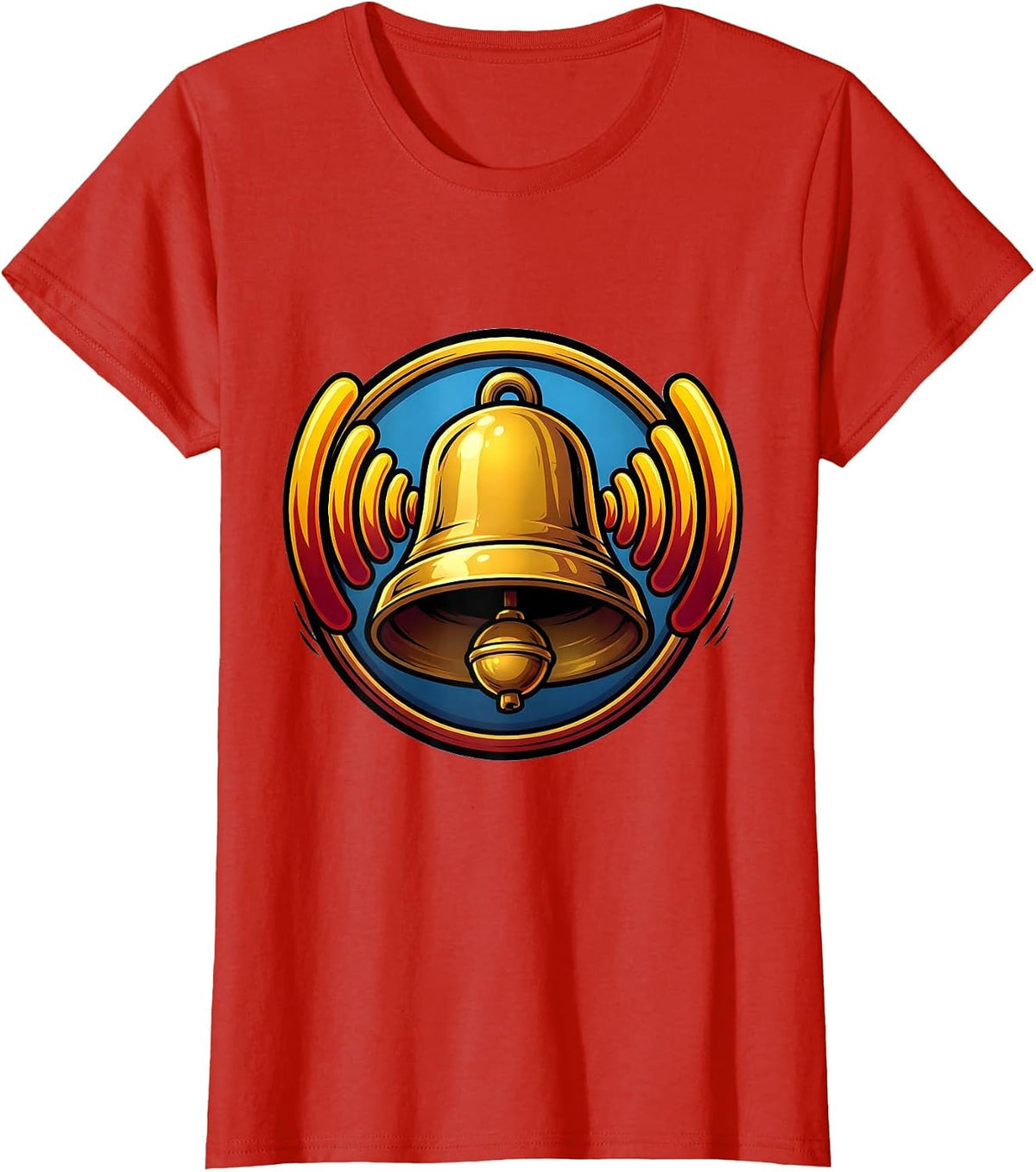 Ringing School Bell Sound Waves Teacher Graphic T-Shirt - Red