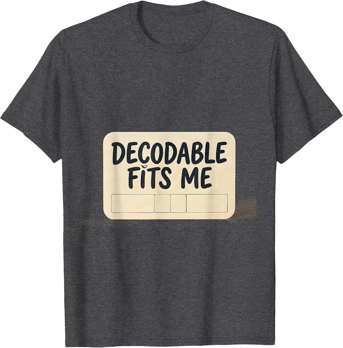 Men's Decodable Fits Me Minimalist Structured Literacy Reading T-Shirt - Dark Heather Grey