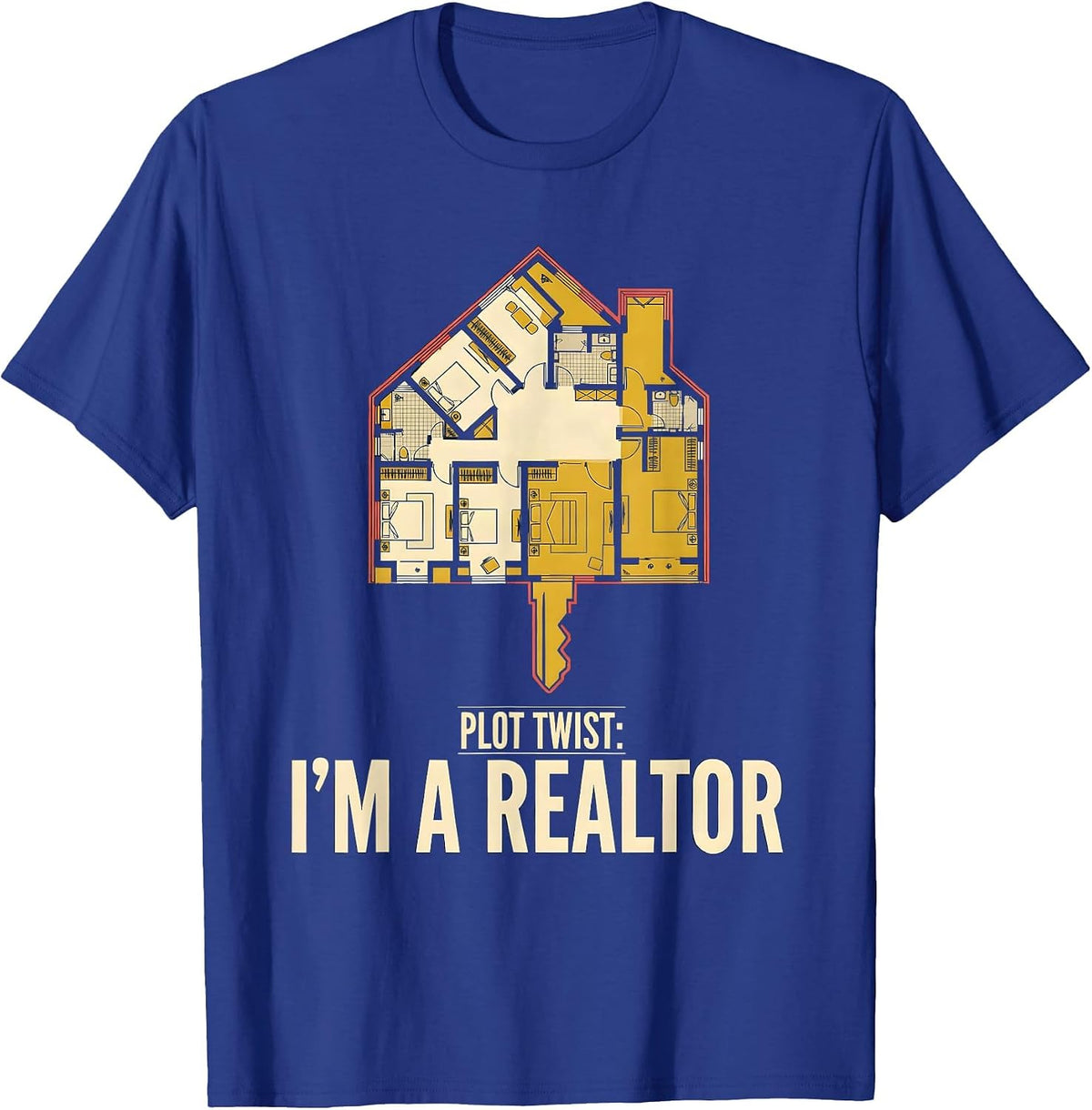 Men's Plot Twist: I'm A Realtor Funny Real Estate Agent Humor T-Shirt - Royal Blue