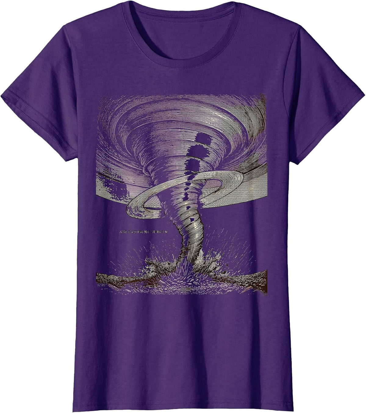 Women's Just A Storm-Watching Kid Funny Tornado Storm Chaser T-Shirt - Purple