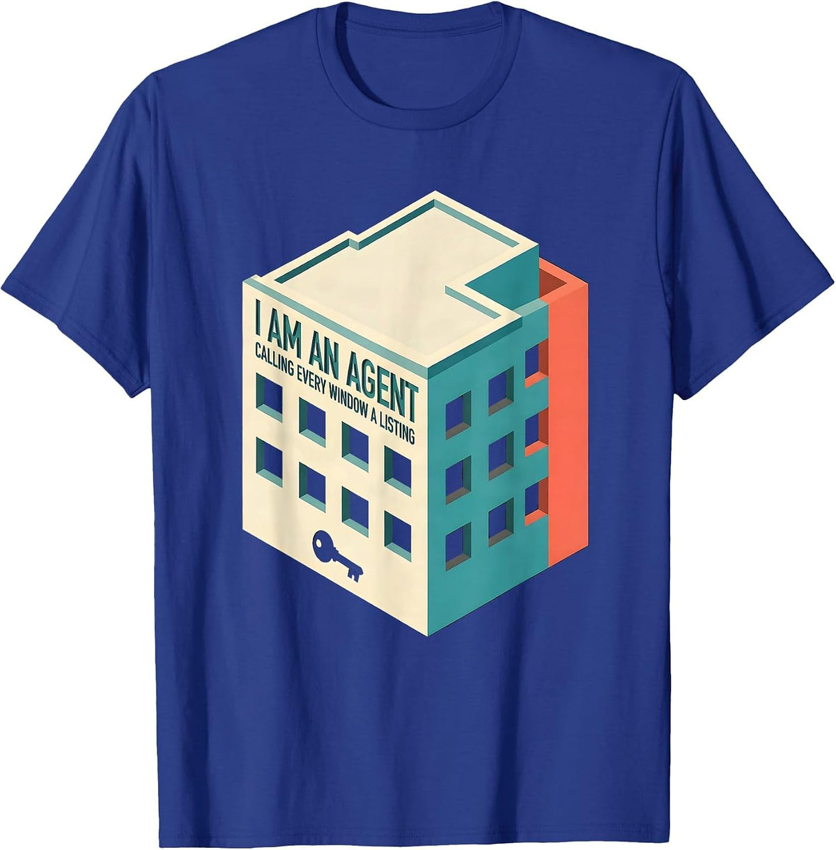 Men's I Am An Agent, Calling Every Window A Listing Funny Realtor T-Shirt - Royal Blue