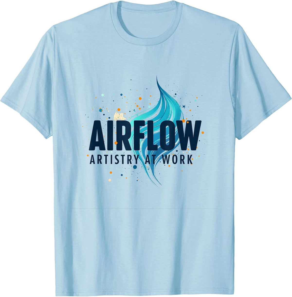 Airflow Artistry at Work Airbrush Design T-Shirt - Baby Blue