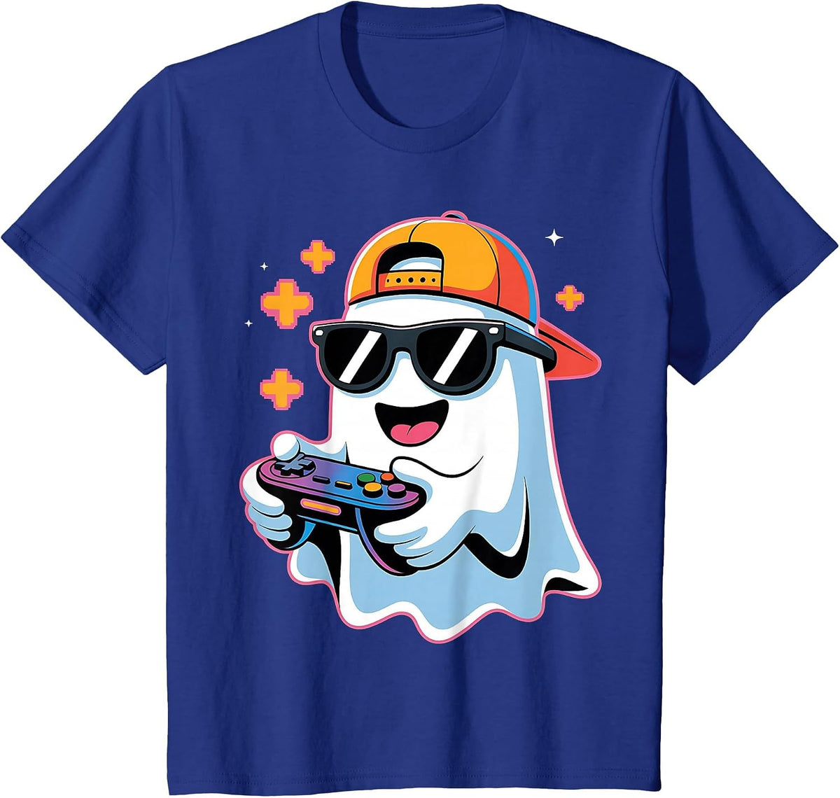 Halloween Boys Kids Ghost Gamer Scary Costume Gaming Men T-Shirt - Royal Blue