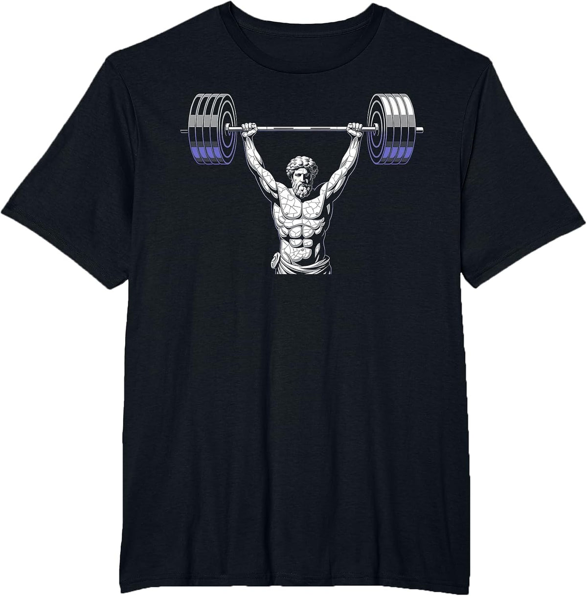 Ripped Greek God Statue Powerlifting Gym Weightlifting T-Shirt - Black