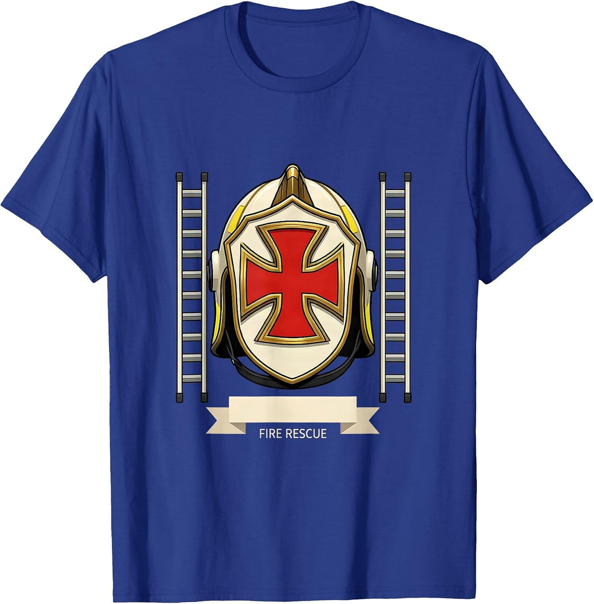 Fire Rescue Funny Firefighter Emblem Fire Department Pride T-Shirt - Royal Blue