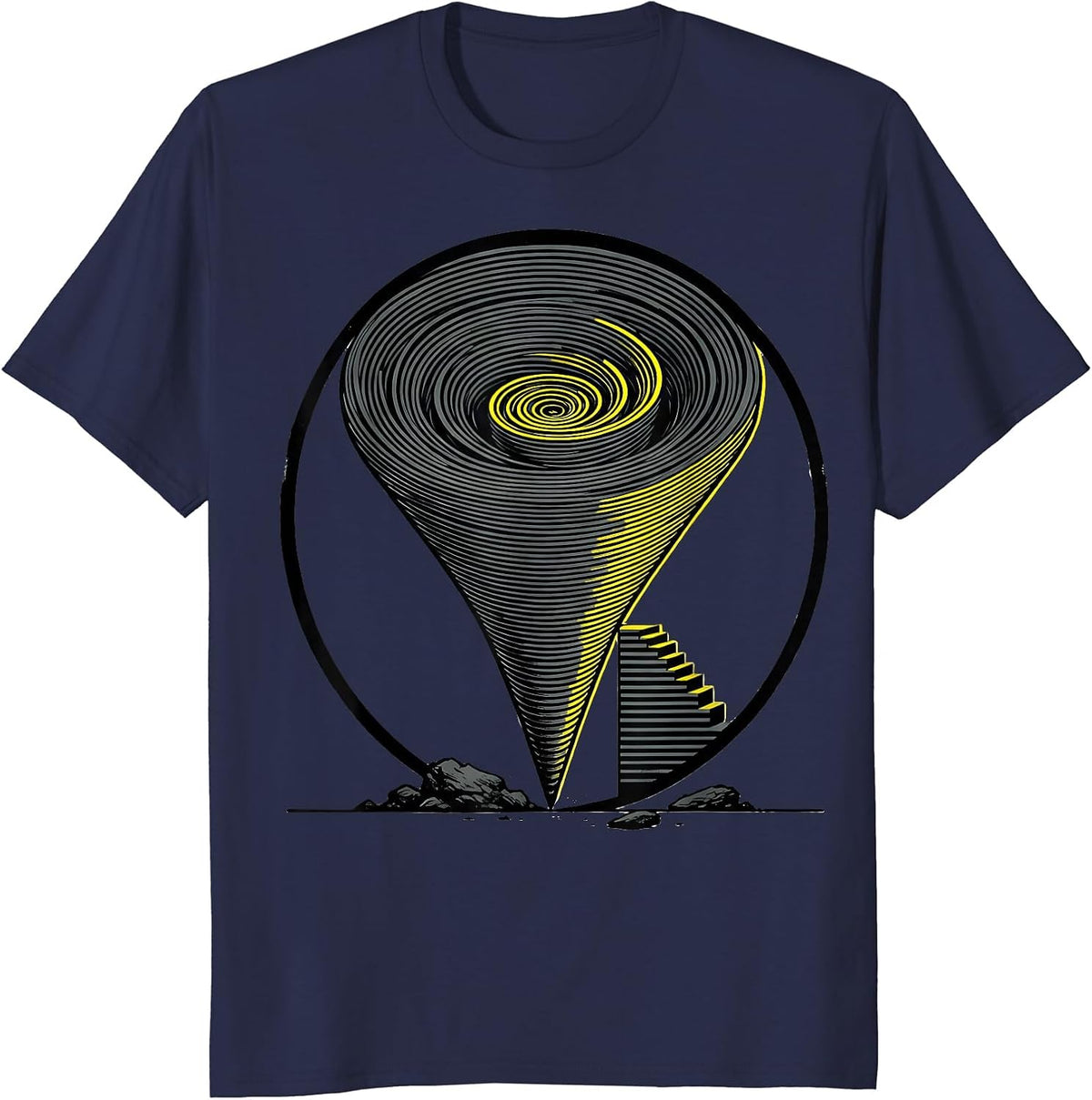 Men's Sealed Tornado Badge Screenprint Storm Chaser Kids T-Shirt - Navy Blue