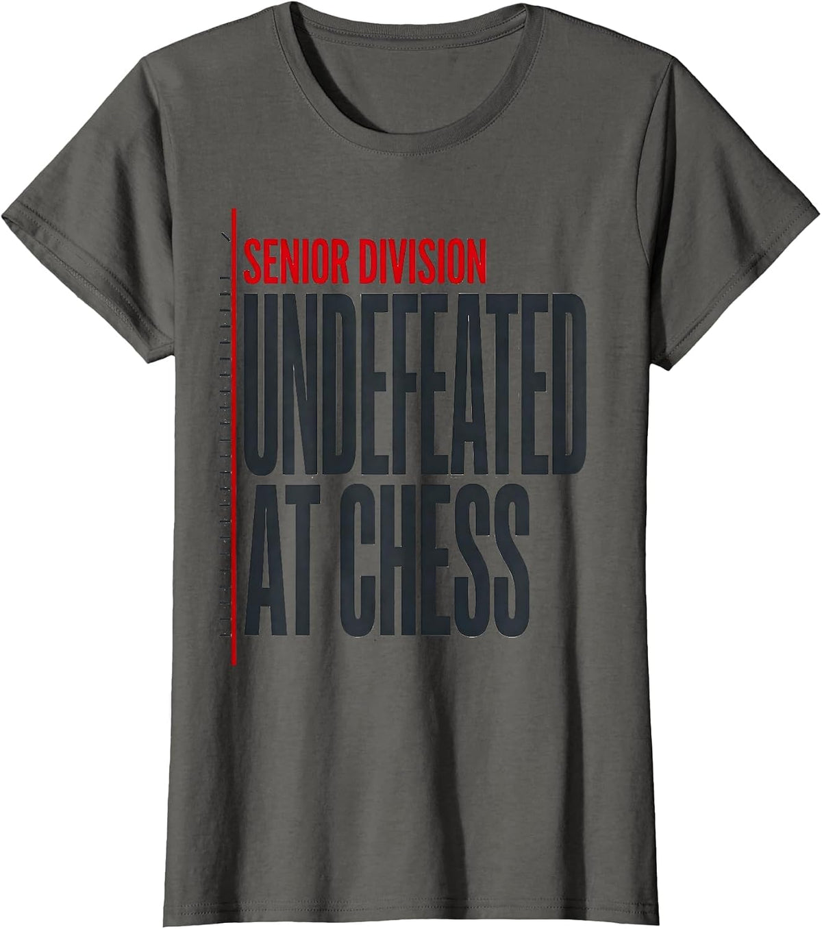 Women's Senior Division Undefeated At Chess Funny Chess Player Humor T-Shirt - Asphalt Grey