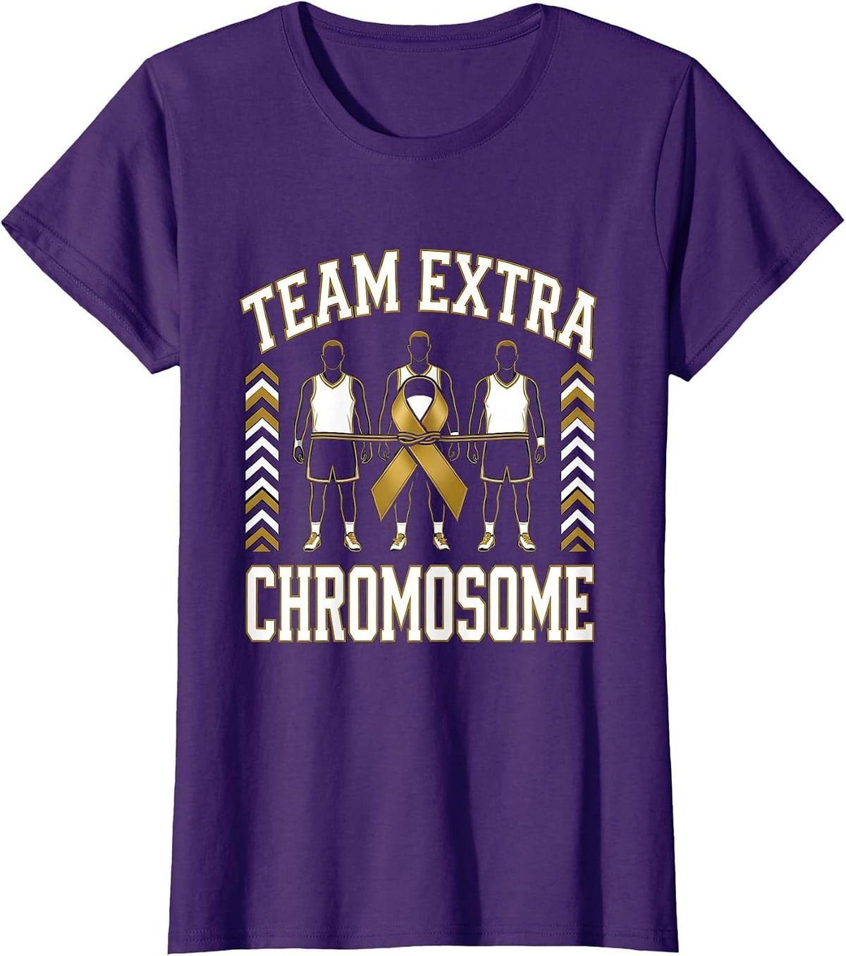Women's Team Extra Chromosome Sports Pride Down Syndrome Awareness T-Shirt - Purple