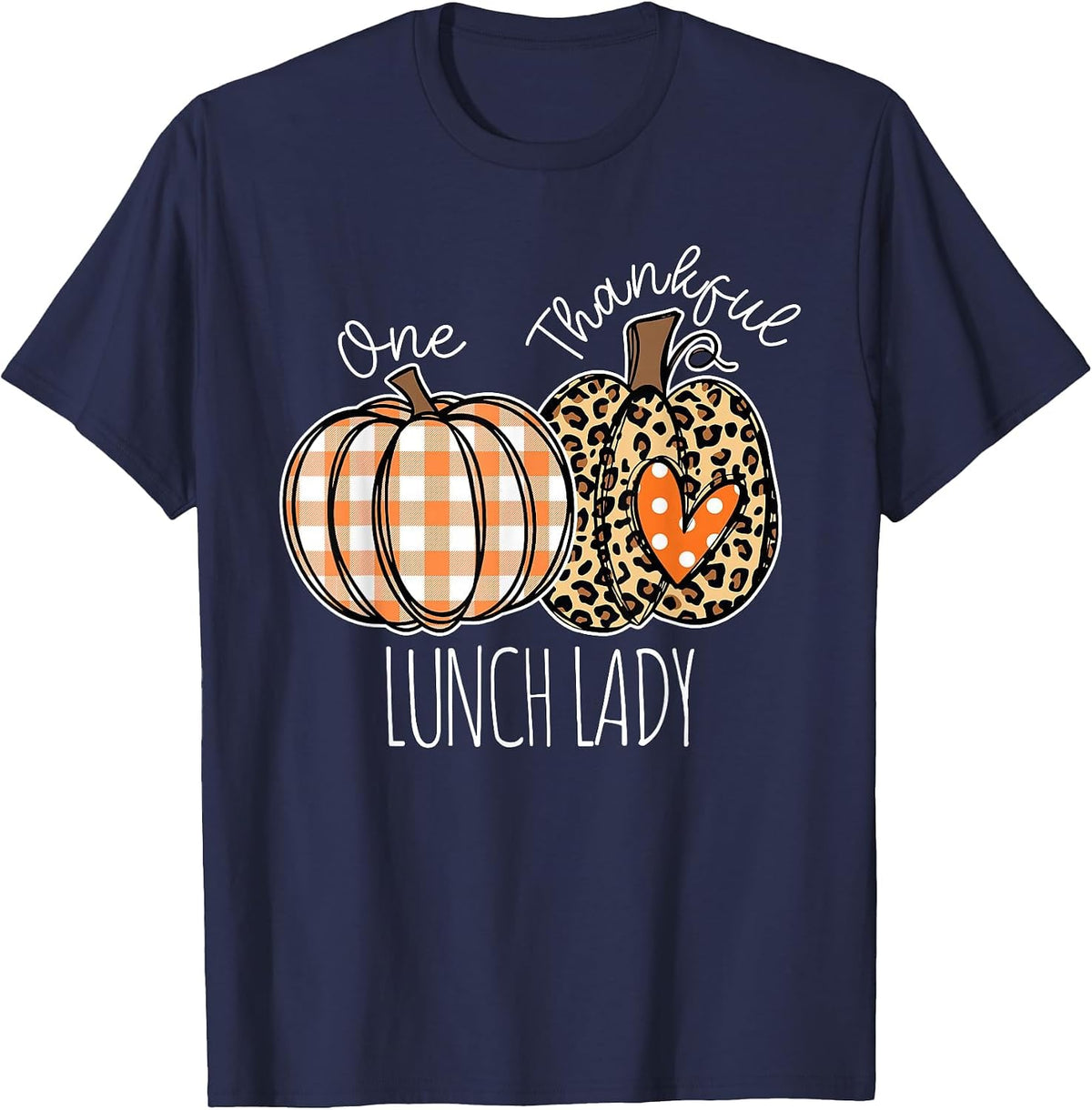 Lunch Lady Cafeteria Thanksgiving T-Shirt - Navy Blue